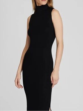 294. Club Monaco Black Sleeveless Turtle Neck Midi Dress